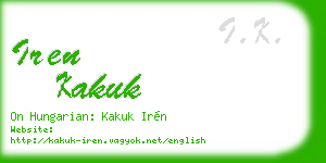 iren kakuk business card